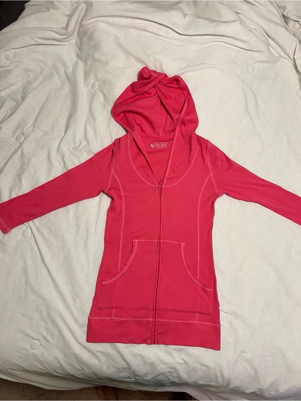 Good condition Tee Shop Victorias Secret pink hoodie zip up top, small